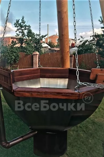 Банный чан на бревнах с печью (8 граней)
